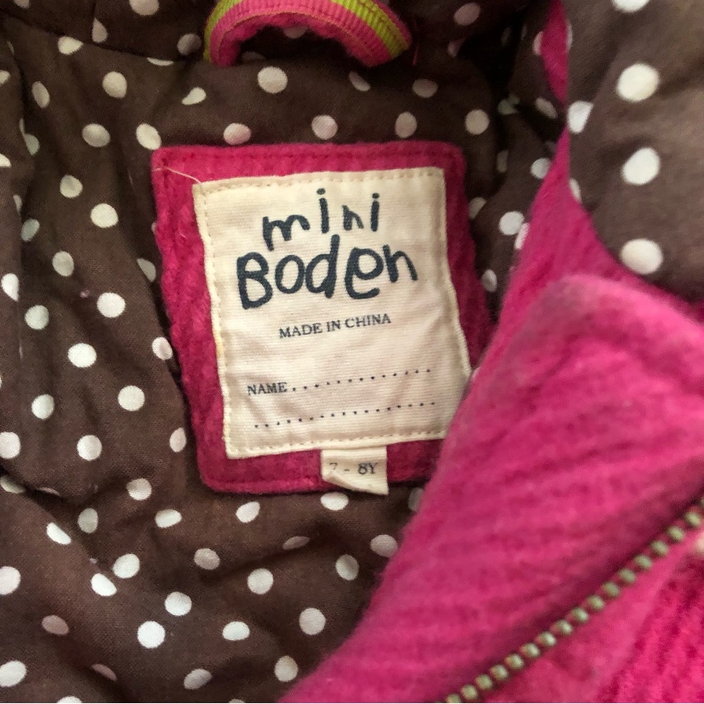 Mini Boden Pink Toggle Coat - Picture 2 of 9